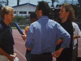 ARD Interview mit J. Klinsmann, Bahamas 2000 (Foto: Rother)